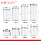 Plastic Food Jars Plastic Jars Different Sizes Round Empty Transparent Plastic PET Cosmetic Food Jam Jars With Clear Lids