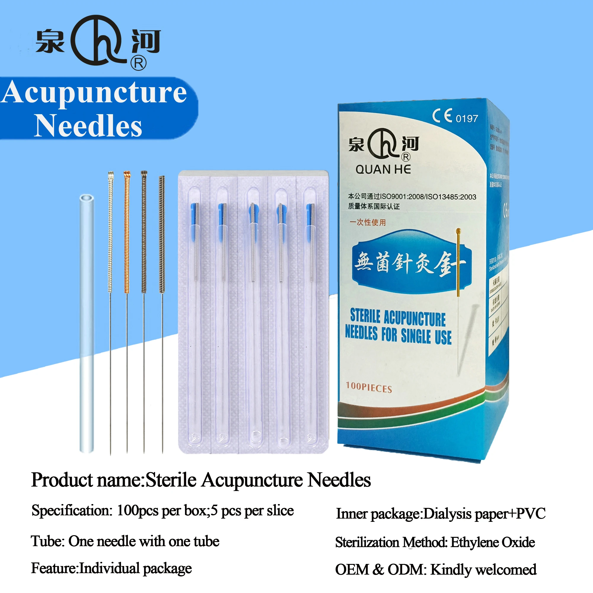 Stainless Steel Acupuncture Needles With Tube Dry Needling For