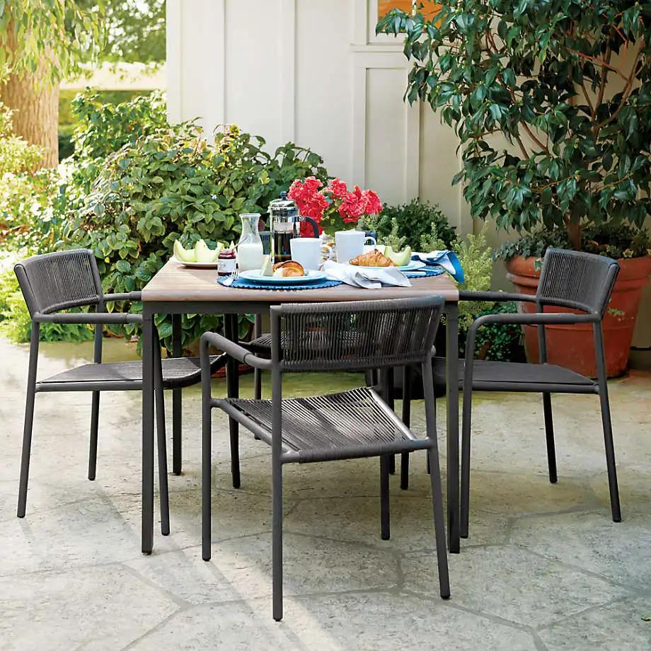 Patio garden sets dining chair furniture rope woven outdoor armchair