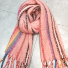 Colorful Scarf Foreign Trade Factory Wholesale Stripe Custom Color Tassel Women Colorful Scarf