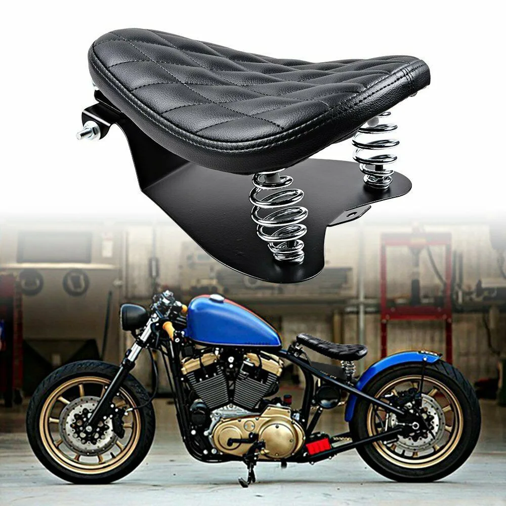 1 SET Motorcycle Retro Leather Solo Seat 3