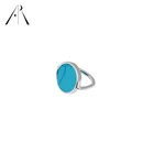 Ring Wholesale Black Agate Cheap Custom Ring 925 Sterling Silver Round Ring