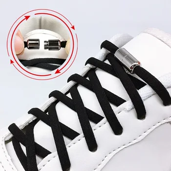 Custom Tie Capsule Elastic flat Shoelaces Sneakers No Tying Shoelaces Buckle system Sport no Tie Shoe laces