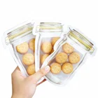 Shape Pouch With Customization Food Grade Reusable Bottle Shape Stand Up Bags Mason Jar Stand Up Pouch With Zipper