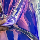 Vinyl Fabric Shiny Hologram Synthetic Iridescent Film Pu Mirror Holographic Vinyl Fabric