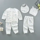 100% Set 2021 100% Cotton Cheap Breathable Print 5-piece Set Newborn_baby_clothes