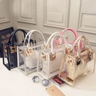 Handbags Waterproof PVC Clear Bag Zipper Women Tote Handbags With Cosmetic Bags Transparent Shoulder Jelly Purse Set