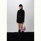 Dresses Dress Hot Sales Knit Black Knitted Dresses Women Winter Knitting Cotton Round Neck Hip Dress