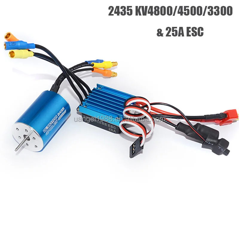 RC 2435 KV4800  4500 3300 4P Sensorless Brushless Motor with 25A Brushless ESC for 1/16 1/18 RC Car Off Road Truckdel