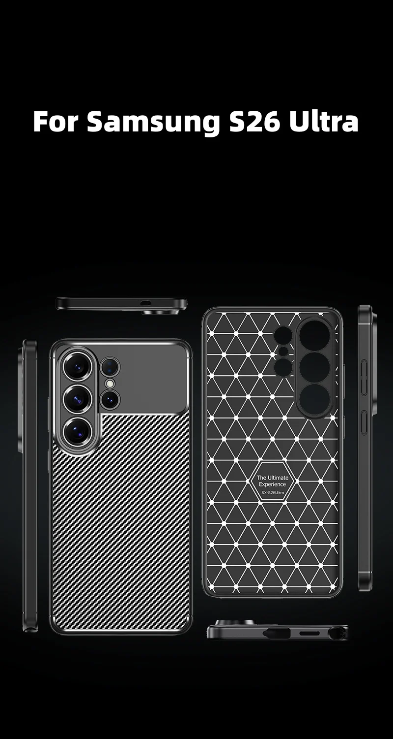 product laudtec premium tpu phone case with soft feel anti fingerprint carbon fiber texture shockproof phone case for samsung s26 ultra-11