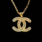 Jewelry Rhinestone Pendent Jewelry 18K Gold Filled Jewelry Letter C Charms Crystal Eye Necklace 3 Piece Set
