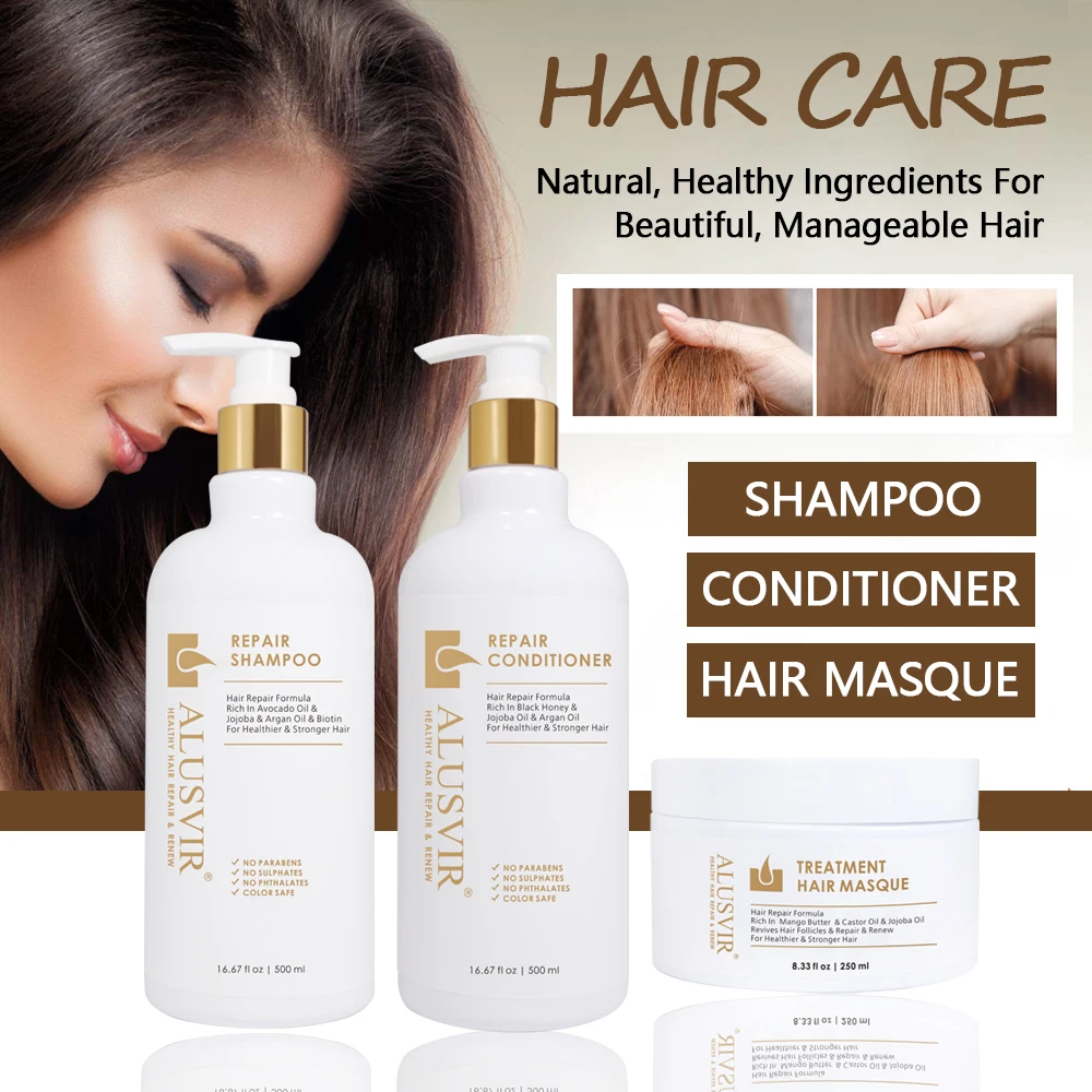 OEM/ODM Organic Natural Hair Care Argan Oil Growth Shampoo Conditioner Hair Oil Spray Cream Mask Edge Control Set