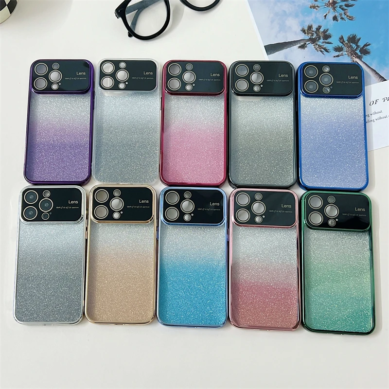 Luxury Electroplating TPU Gradient Bling Glitter Cell Phone Case For iPhone 14 13 12 11 Pro Max Xs Xr Xs Max 7 8 Plus