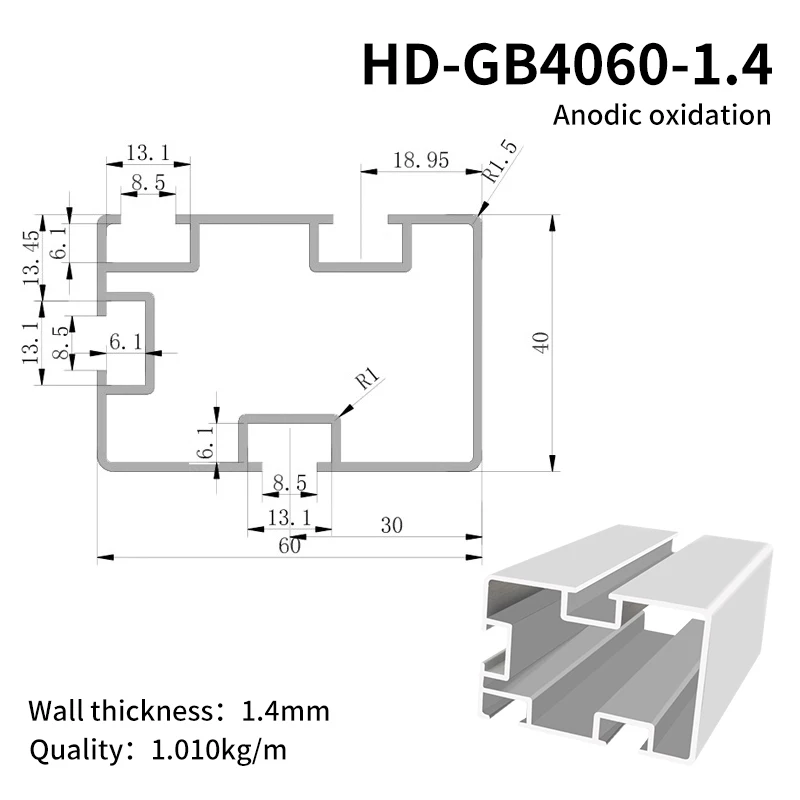 4060 Pressurized Industrial Aluminum Profile Suitable for Punching and Cutting in Conveyor Belt Conveyor Assembly Line Equipment supplier