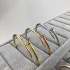 Bangle Bracelet Luxury Designer Nail Jewelry Stainless Steel 18K Gold Plated Brand Bangle Brand Nail Bracelet