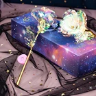 Rose 2021 Eternal 24k Gold Foil Dipped Plated Galaxy Rose Led 24 K Flower Valentines Gift/