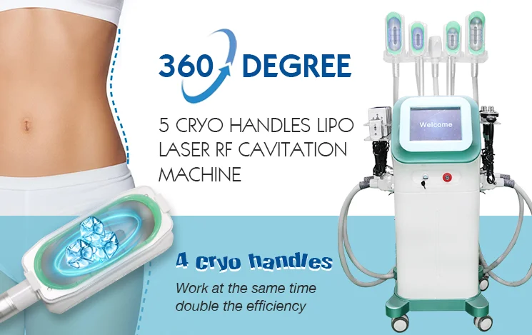 Vertical 360 Cryotherapy Machine Ultrasonic Liposuction Cavitation Rf Coolplas