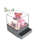 Jewelry Box Transparent Acrylic Jewelry Boxes With Logo Rose Flower Boxes Drawer Jewelry Box