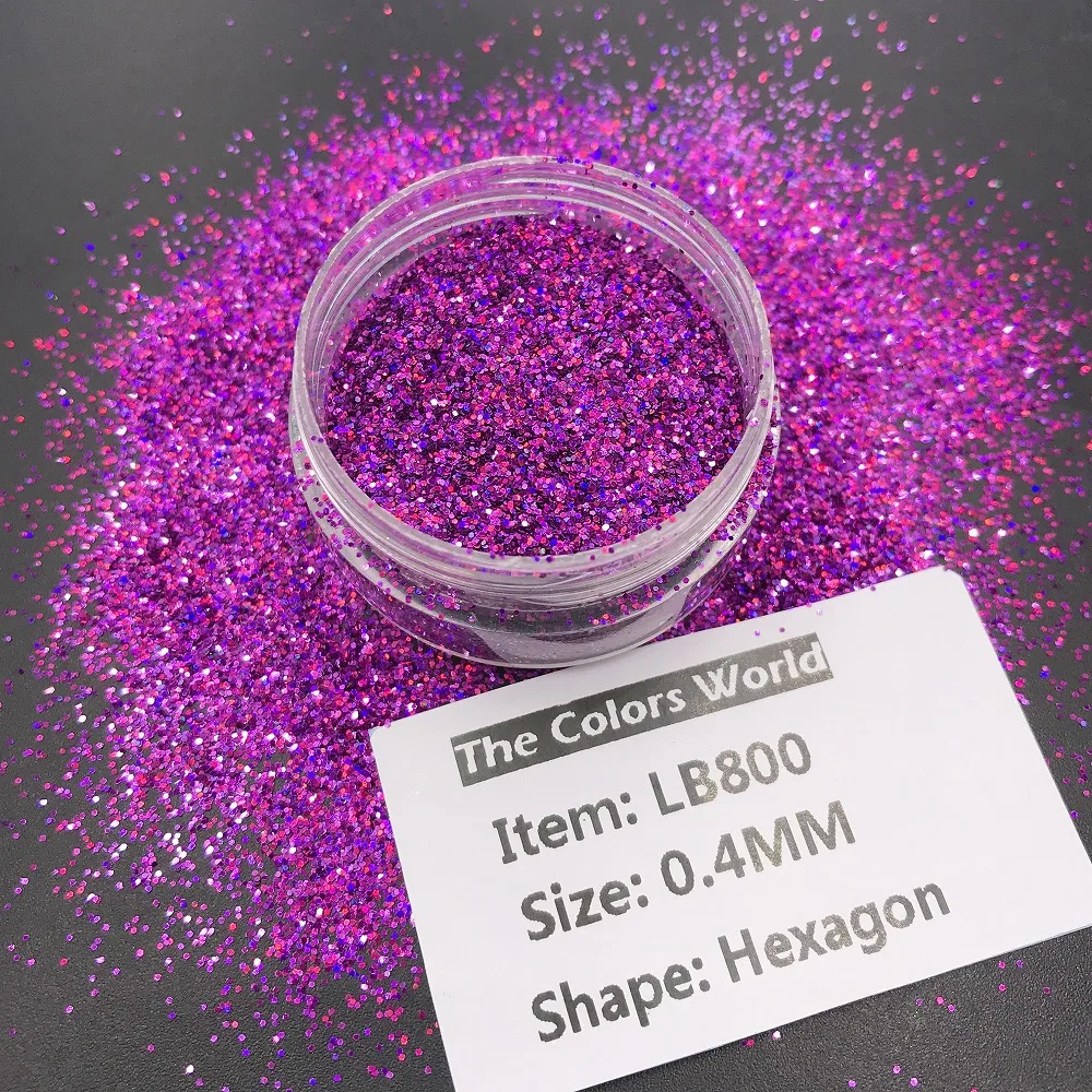 lb800 holographic laser purple color hexagon glitter wholesales