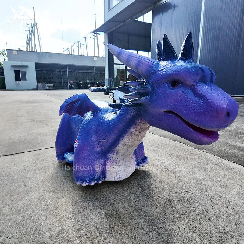 product attractive hot sale kids amusement park animatronic dragon rides battery car with glowing eyes flash lights-2