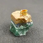 Jewelry Raw Stone Cross-border Irregular Jewelry Crystal Agate Ore New Natural Raw Stone Pendants Gold-plated Necklace