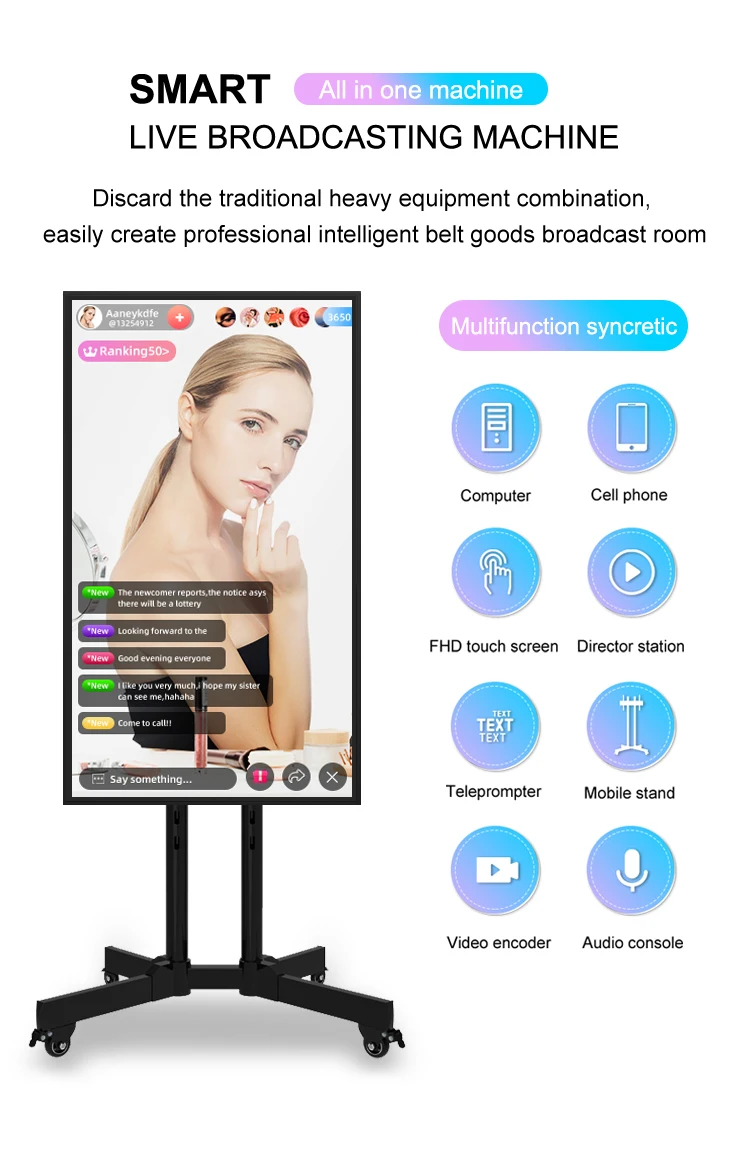 Cheap Interactive Vertical Touch Smart Live Broadcast Live Streaming