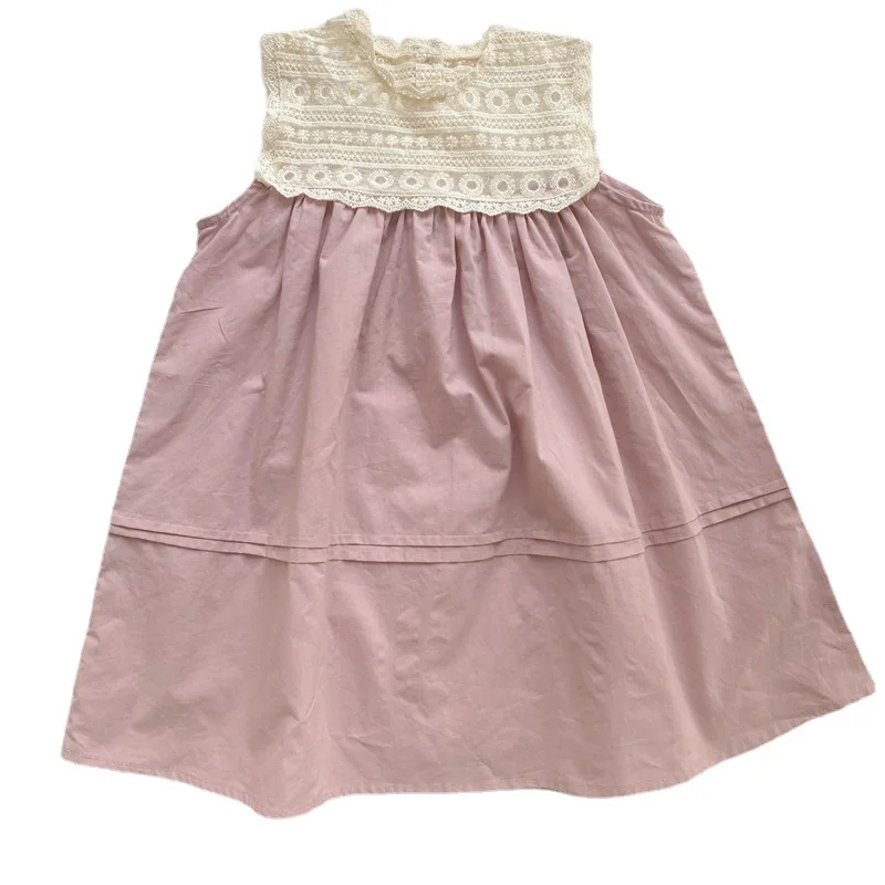 2023 Summer New Children's Cotton Lace Sleeveless Girl Dress