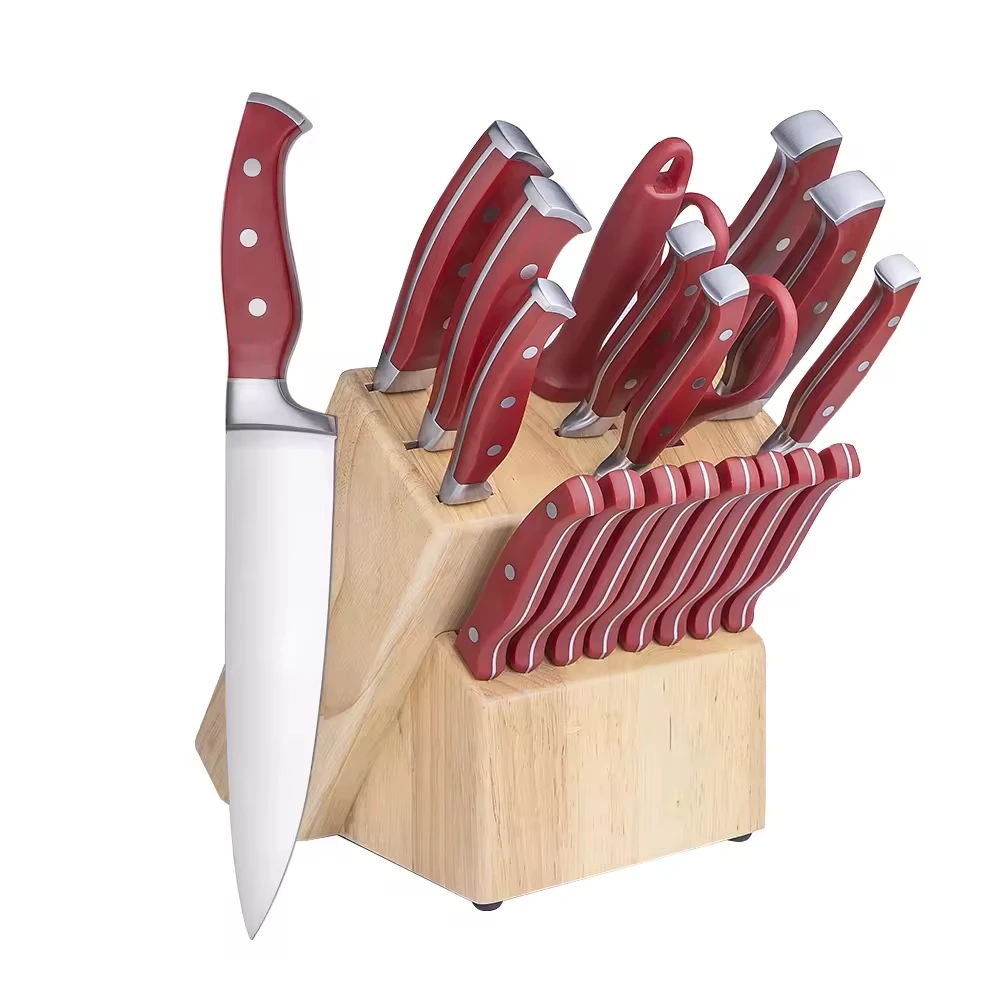 Kitchen Accessories  19Piece Stainless Steel Kitchen Chef Knives Colorful Knife Set 16 Piece Kitchen Knives Set with Block