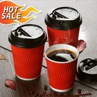 8oz Coffee 8oz To 20oz Compostable PE PLA Coated Disposable Hot Coffee Cups Hygeian Packaging Container