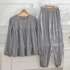 Adult Sleepwear Square Collar Cotton Home Clothing Ladies Women Adult Sleepwear Pajamas Set