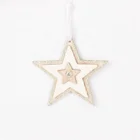 White Star Xmas Christmas White 5 Pointed Star Pendant Artificial Christmas Tree Parts