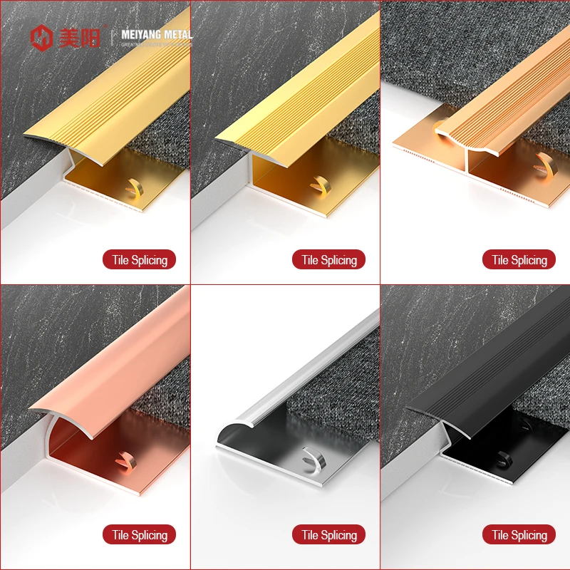 Metal baitang Dekorasyon na profile hindi kinakalawang na asero hagdan bahagi gilid L Shape Wall Tile Trim supplier