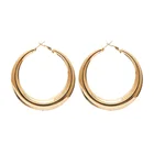 14k Gold Hoop Earrings Earrings 14k Gold Plated Women Metal Large Round Tube Hoop Earrings Simple