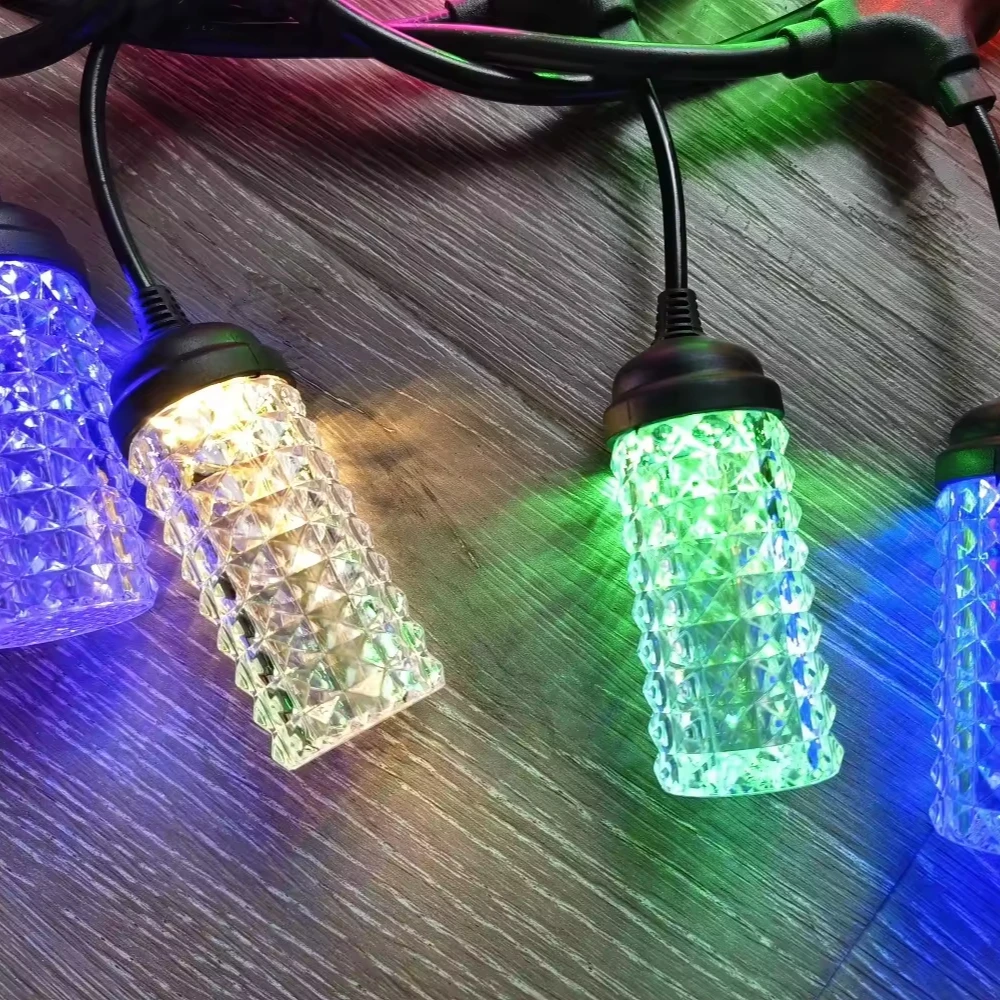 Outdoor waterproof IP65 corn light string cylindrical decorative light Crystal led color garden decorative waterproof light