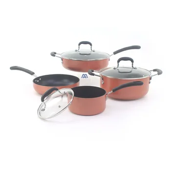 2022 High Temperature Non Stick Ceramic Coating Saucepan Set Kitchen Utensils Induction Bottom Fry Pan Non-stick Cookware Sets