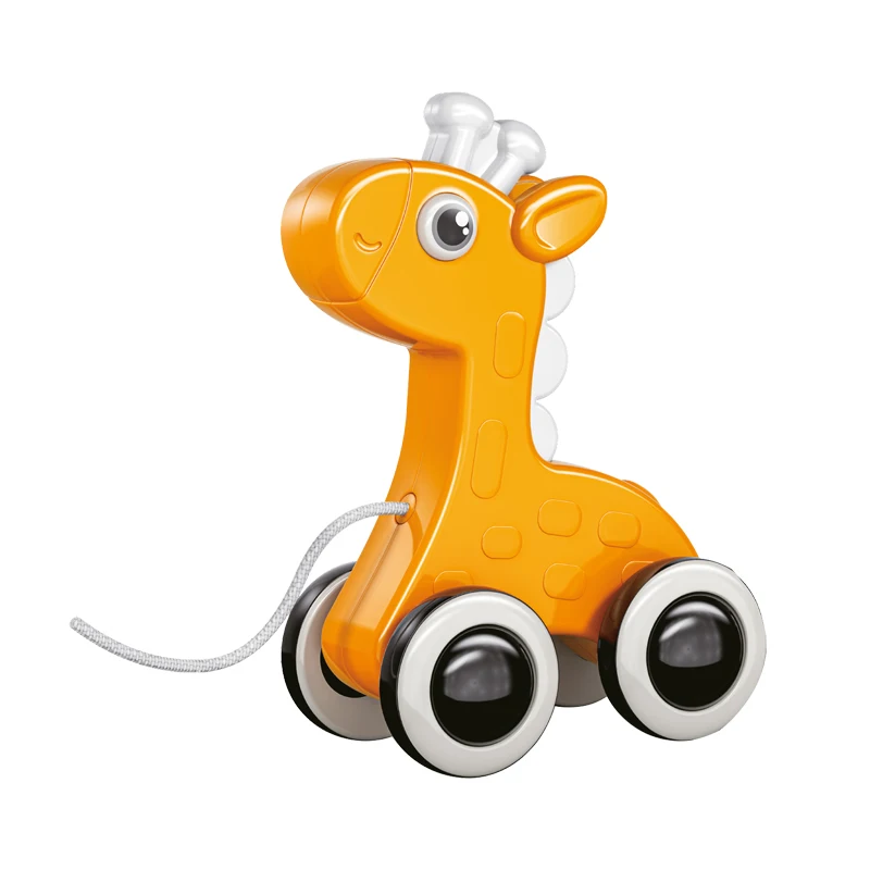 Giraffe animals toys cars cartoon baby montessori pull string toy