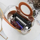 Bags 2021 Pu Leather Pvc Transparent Purses And Handbags Waterproof Clear Woman Hand Bags Set