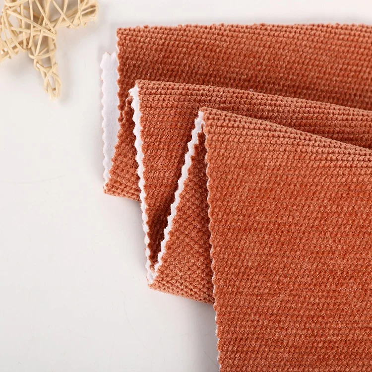 heavy weight polyester chenille microfiber sofa fleece fabric textile for sofa cushion cover