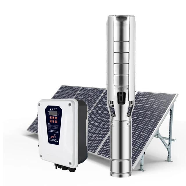ZRI 6 inch Solar Powered Submersible Water Pump, DC Solar Water Pump, Solar Power Pump High Pressure Surface Water Pump
