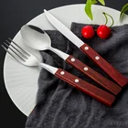 Cutlery Bbq Stainless Steel Wooden Handle Cutlery Hotel Cutlery Set BBQ Cutlery Set