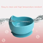 Sets Baby Food Grade Fork Spoon Plate Cup Girls School Colored Sets Sucker Children'S Food Feeding Silicone Baby Bowl