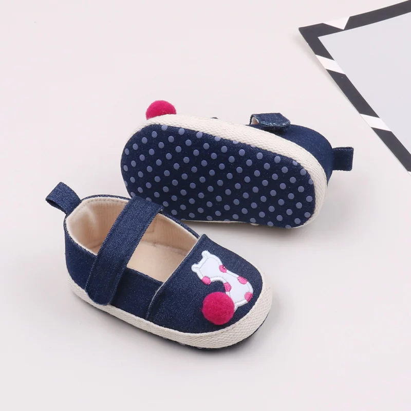 Spring Autumn Summer Denim Material Soft Sole Newborn Infant Baby Girl Shoes 2024 details