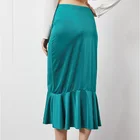 Skirt Wrap Skirt Ruffle Skirt Elegant Classy High Waist Slip Silk Women's Crop Ruffle Fishtail Wrap Skirt 2021