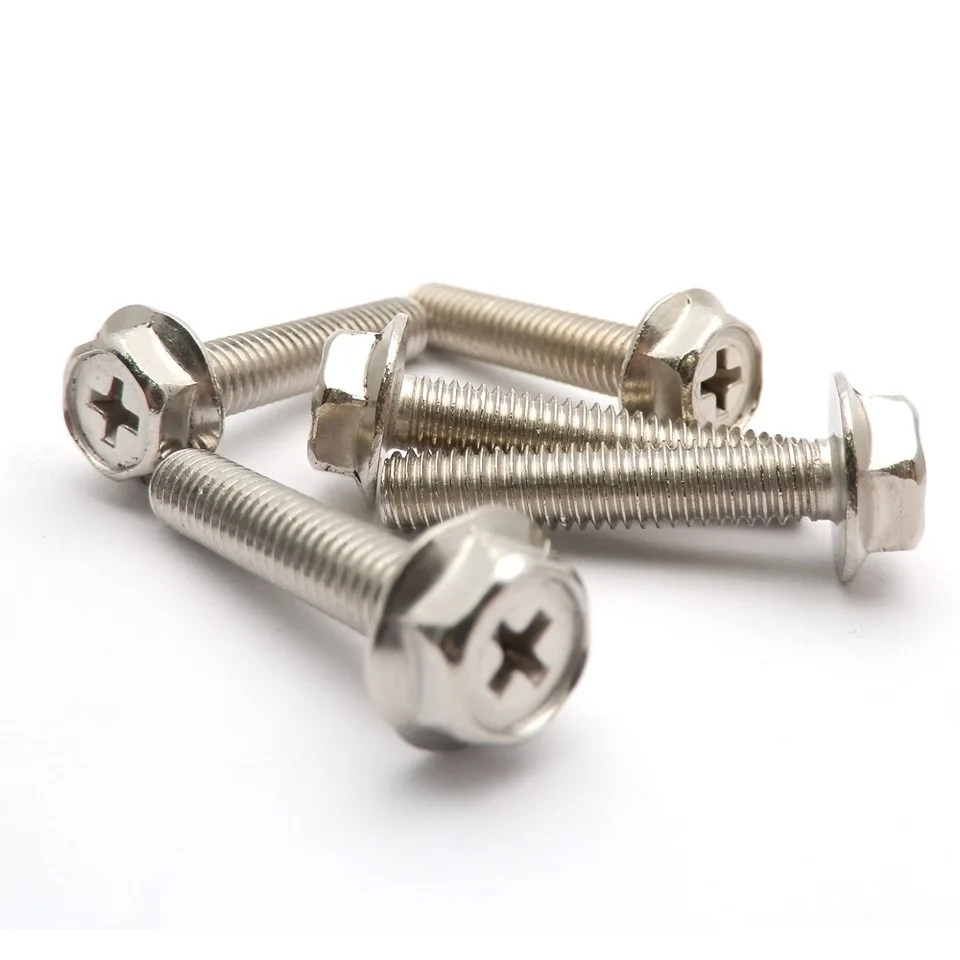 Stainless Steel Flanged Hex Head Bolts Flange Hexagon Screws  M5 M6 M8 M10 M12 