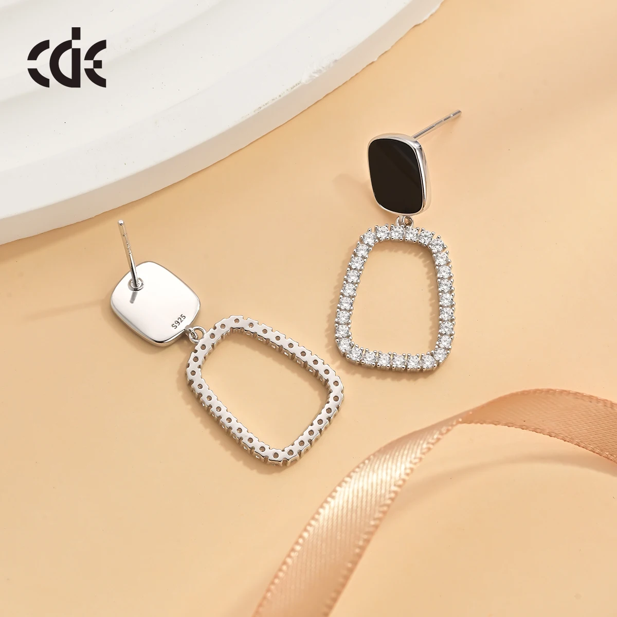 CDE GMYE002 Fine Jewelry 925 Sterling Silver Earring Rhodium Plated Wholesale Cat's Eye Stone Earring Women Drop Earrings