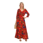 Ankle Hot Selling Temperament V-neck Ankle 2021 Summer Dress Women Long Chiffon Dresses