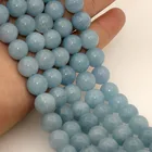 Shape Gemstone Wholesale Prices Round Shape Beads Gemstone Aquamarine Stone Beads For Jewelry Making
