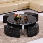 Table China Manufacturer High Quality Black Round Furniture Coffee Table