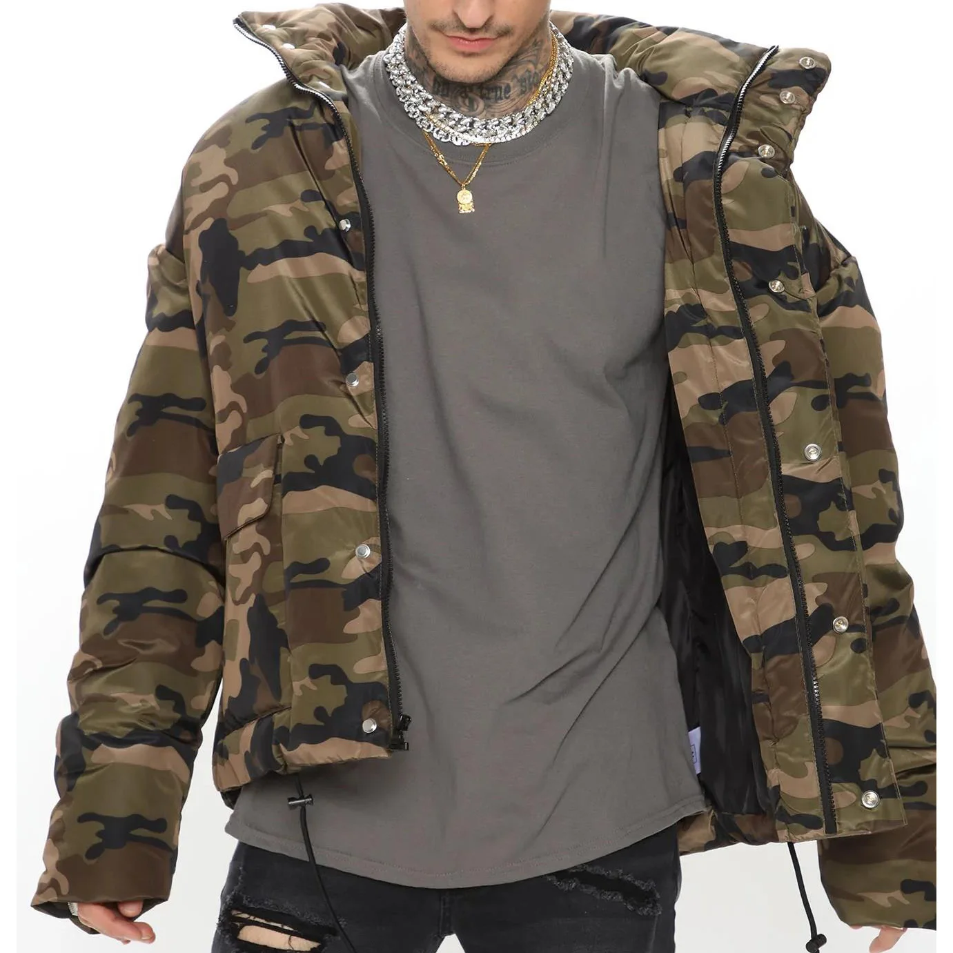 Outdoor Winter Puffer Jacket with 7 Days Sample Order Lead Time and Custom Bomber Jacket Design