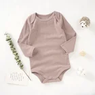 Wholesale Envelope Solid Rib Crotch Snap Baby Bodysuit Long Sleeve